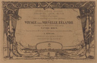 Omslag till uppsättningen etsningar med titeln "A Voyage to New Zealand" av Charles Meryon