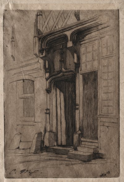 Dörröppningen till ett antikt kloster i Rue Mirabeau, Bourges av Charles Meryon