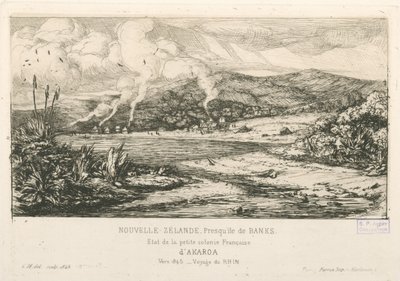 Tillståndet för den lilla franska kolonin Akaroa, illustration från 
