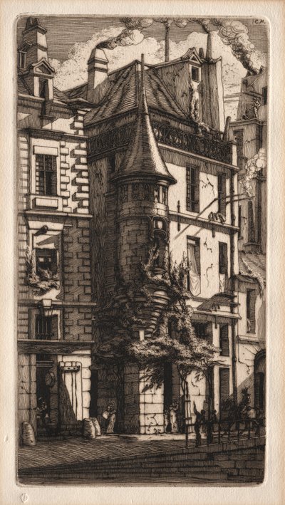 Etchings of Paris: House with a Turret, Weavers Street, 1852. av Charles Meryon