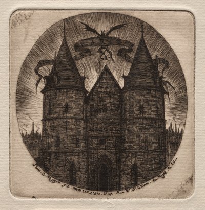 Etsningar av Paris: Gamla porten till Justitiepalatset, 1854. av Charles Meryon