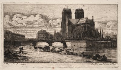 Etsningar av Paris: Apsiden av katedralen Notre Dame, 1854. av Charles Meryon