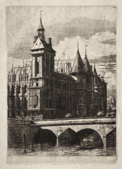 Etsningar av Paris: Klocktornet av Charles Meryon
