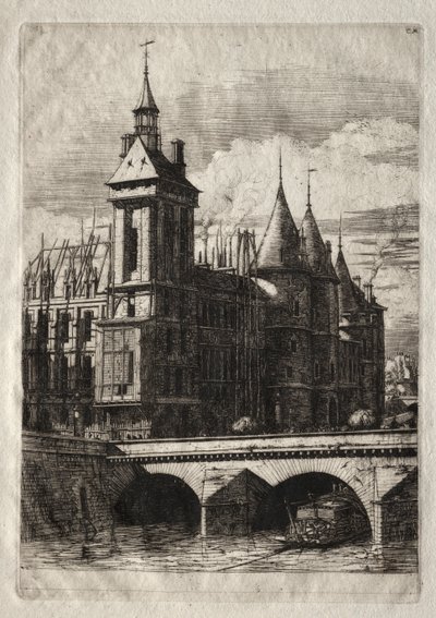 Etsningar av Paris: Klocktornet, 1852. av Charles Meryon