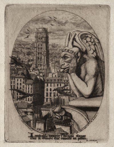 Etsningar av Paris: Gargoylen av Charles Meryon