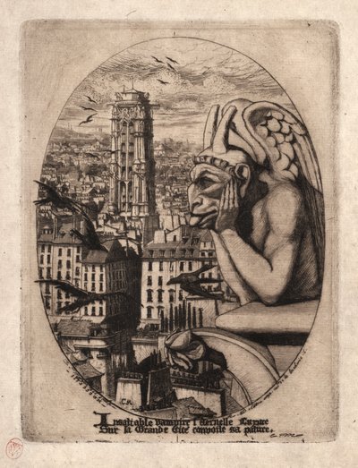 Etsningar av Paris: Gargoylen av Charles Meryon