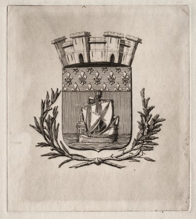 Etchings of Paris: The Symbolical Arms of the City of Paris av Charles Meryon