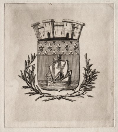 Etchings of Paris: The Symbolical Arms of the City of Paris, 1854. av Charles Meryon