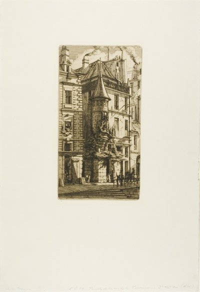 Hus med ett torn, rue de la Tixéranderie, Paris av Charles Meryon