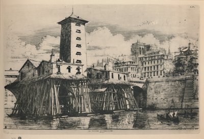 Notre Dame 9th State Pump, 6 34 x 9 78 tum, 1852, 1927 av Charles Meryon
