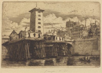 Notre-Dame-pumpen, Paris av Charles Meryon