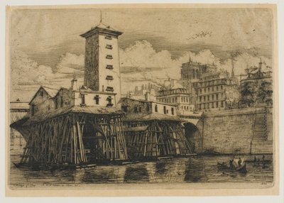 Notre-Dame Pump, Paris av Charles Meryon