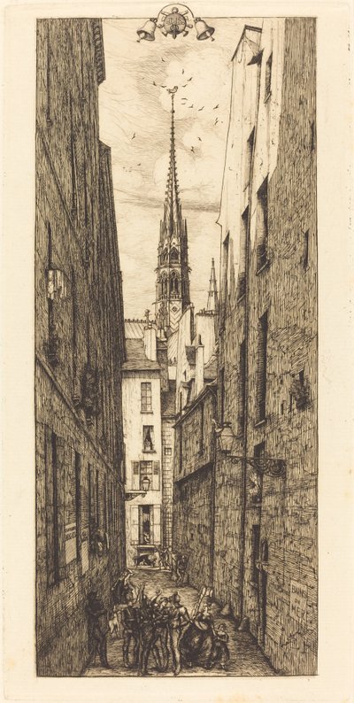 Rue des Chantres, Paris (Chantrey Street, Paris) av Charles Meryon