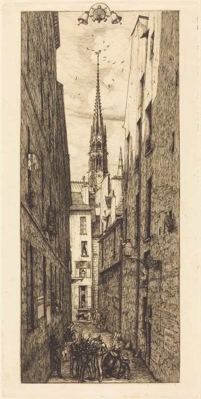 Rue des Chantres, Paris (Chantrey Street, Paris) av Charles Meryon