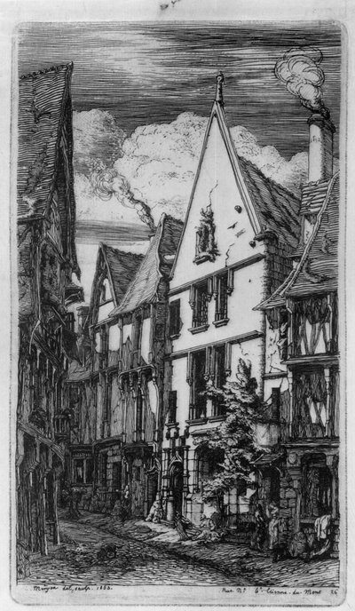 Tygatan i Bourges av Charles Meryon