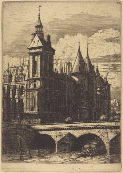 Klocktornet, Paris (Klocktornet, Paris) av Charles Meryon