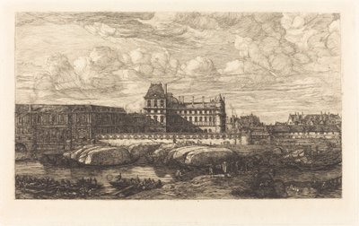 Gamla Louvren, från en målning av Zeeman, 1651 av Charles Meryon