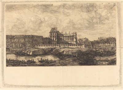 Den gamla Louvren från en målning av Zeeman, 1651 (Den gamla Louvren, från en målning av Zeeman, l651) av Charles Meryon