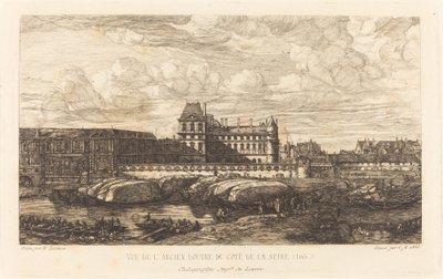 Gamla Louvren, från en målning av Zeeman, 1651 av Charles Meryon