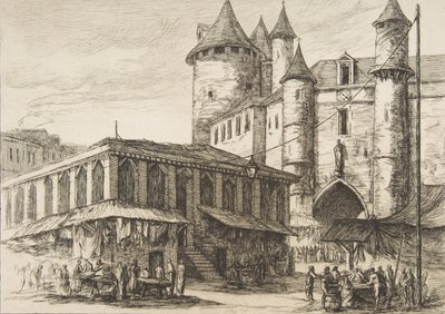 Le Grand Châtelet Grand Châtelet, Paris cirka 1780, efter en tidigare teckning, 1861. av Charles Meryon