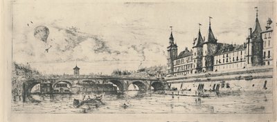 Le Pont-Au-Change 2nd State, 6 18 x 13 116 tum, 1854, 1927 av Charles Meryon