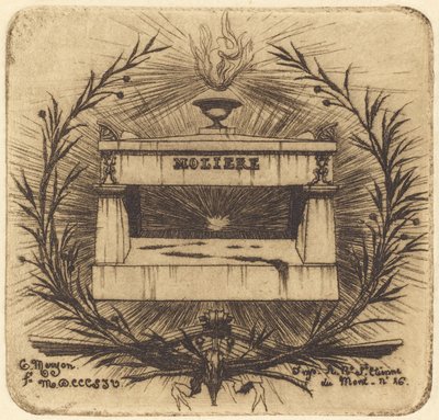 Molières grav, på Père-Lachaise-kyrkogården, Paris av Charles Meryon