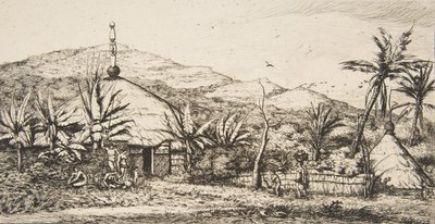 Nya Kaledonien: Stor inhemsk hydda på vägen från Balade till Puebo, 1845, 1863. av Charles Meryon