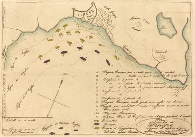 Plan du Combat de Sinope (Plan för slaget vid Sinope) av Charles Meryon