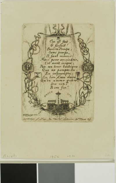 Pompe Notre-Dame, Paris, liten tallrik av Charles Meryon