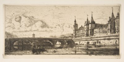 Pont-au-Change, Paris, ur "Etsningar från Paris" av Charles Meryon
