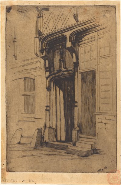 Port till ett gammalt kloster, Rue Mirabeau, Bourges av Charles Meryon