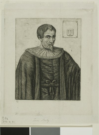 Porträtt av Jean Besly, historiker av Charles Meryon