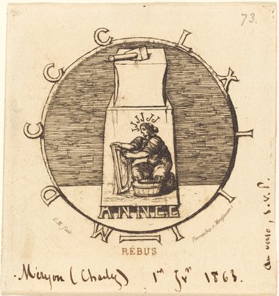 Rebus: "Here Lies the Ancient Vendetta" (Rebus: "Here Lies the Ancient Vendetta") av Charles Meryon