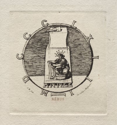 Rebus: Här ligger den antika vendetta, 1863. av Charles Meryon