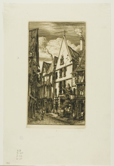 Rue des Toiles, Bourges av Charles Meryon