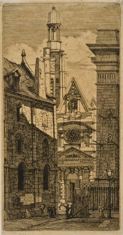 St. Etienne-du-Mont, Paris, från Eaux-forts sur Paris av Charles Meryon