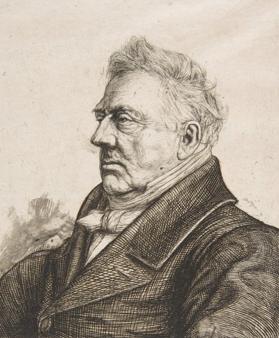 Den bretonske arkeologen Louis Jacques Marie Bizeul, efter ett fotografi, 1861. av Charles Meryon