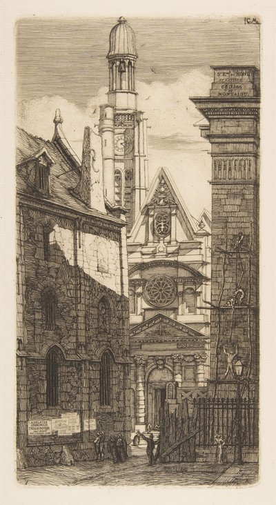 Saint-Étienne-du-Mont-kyrkan, Paris av Charles Meryon