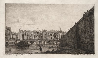 Exchange Bridge, Paris, omkring 1784 av Charles Meryon