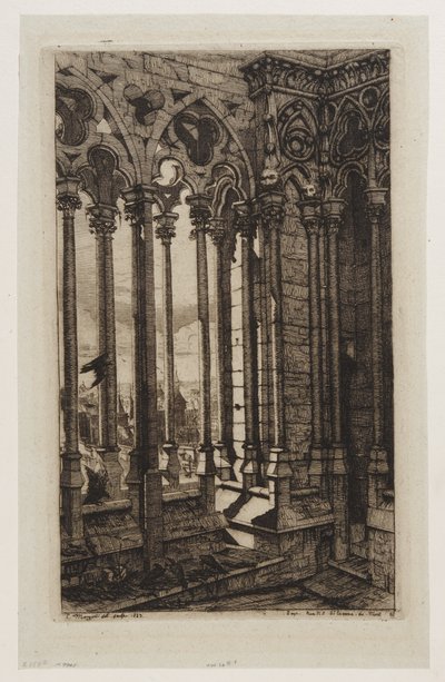 Galleriet vid Notre-Dame, Paris av Charles Meryon