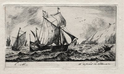 Gallioten av Jean de Vyl av Rotterdam, 1850. av Charles Meryon