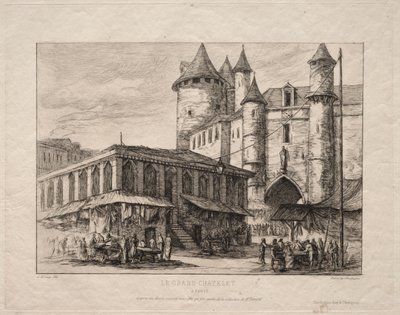 The Grand Châtelet, Paris, omkring 1780 av Charles Meryon