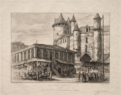 The Grand Châtelet, Paris, omkring 1780, 1861. av Charles Meryon