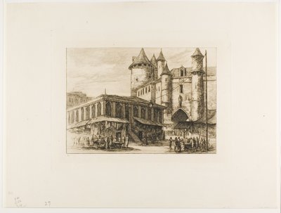 The Grand Châtelet, Paris, ca. 1780, efter en tidigare ritning av Charles Meryon