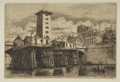 Notre-Dame-pumpen, ur ”Etsningar från Paris” av Charles Meryon