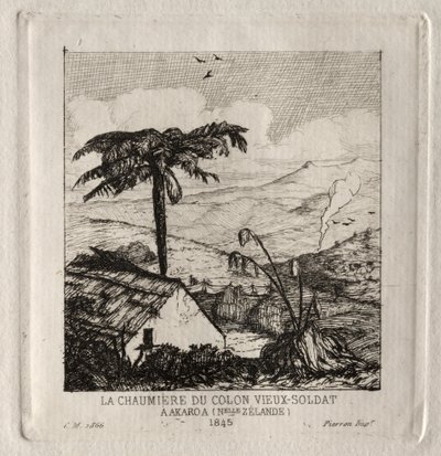 The Old-Soldier Settlers Hut i Akaroa, 1845, 1866. av Charles Meryon