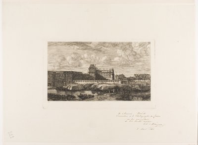 Gamla Louvren, Paris, 1651 av Charles Meryon