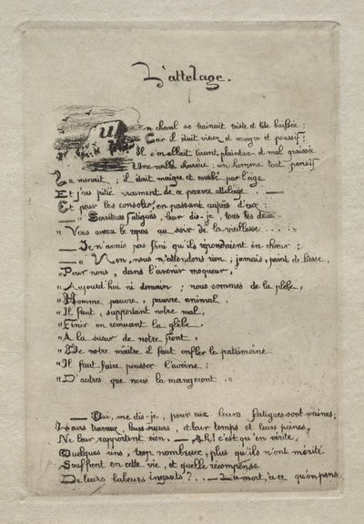 Plogmannen och hans häst. av Charles Meryon