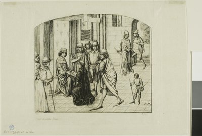 Tryckaren Valère Maxime presenteras för kung Ludvig XI av Charles Meryon