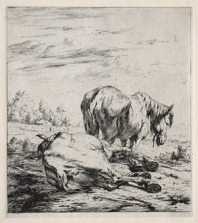 De två hästarna, 1850. av Charles Meryon